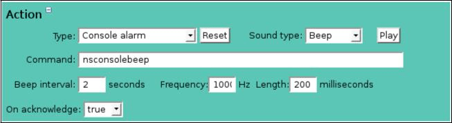 Alarm Action Console Beep Alarm
