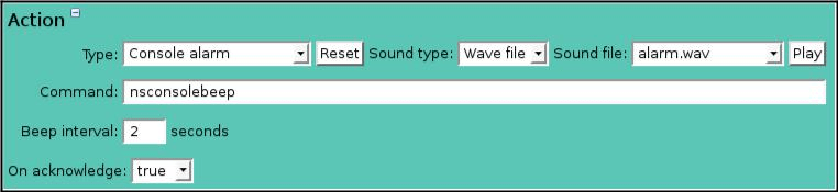 Alarm Action Console Wave File Alarm