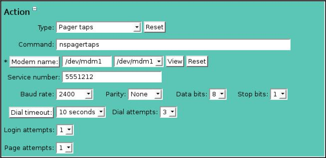 Alarm Action Pager Taps
