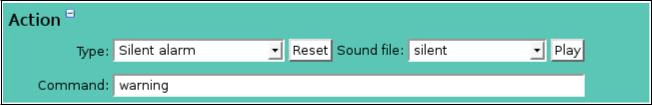 Alarm Action Silent Alarm
