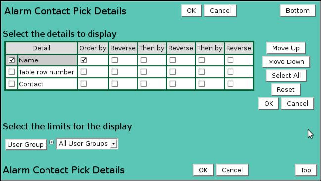 Alarm Contact Pick Details
