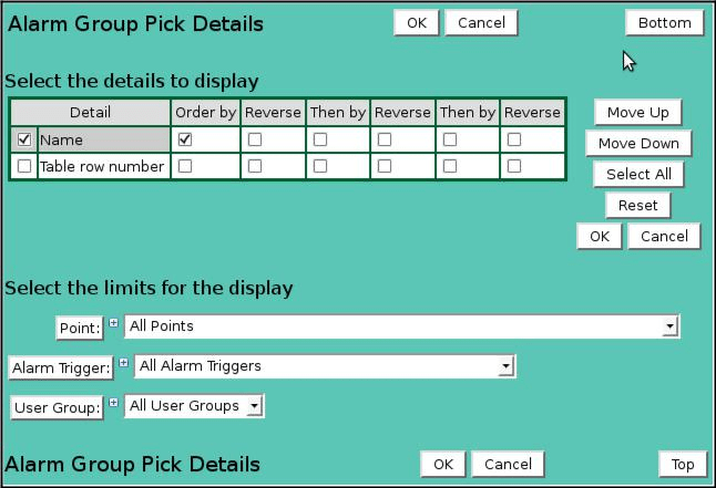 Alarm Group Pick Details