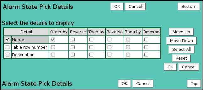 Alarm State Pick Details