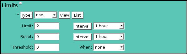 Alarm Trigger Edit Limits