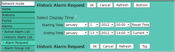 Historic Alarm Request