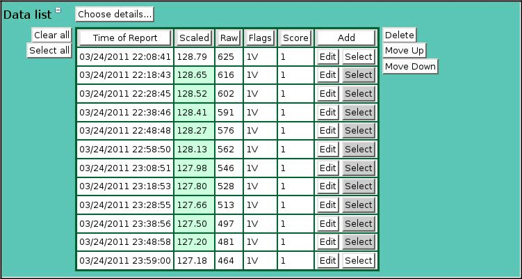Data Edit Drift Applied From Starting Report
