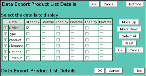 Data Export Product List Details
