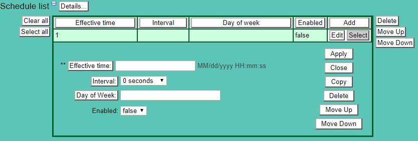 Data Import Schedule Edit Panel