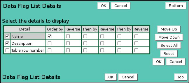 Data Flag List Details