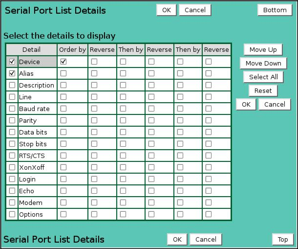 Serial Port List Details