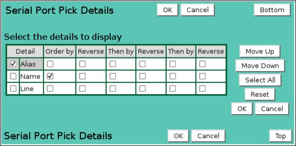 Serial Port Pick Details