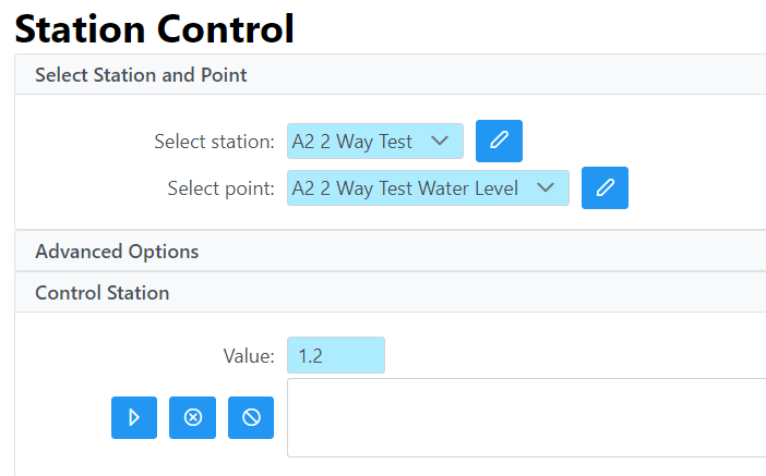 station control value